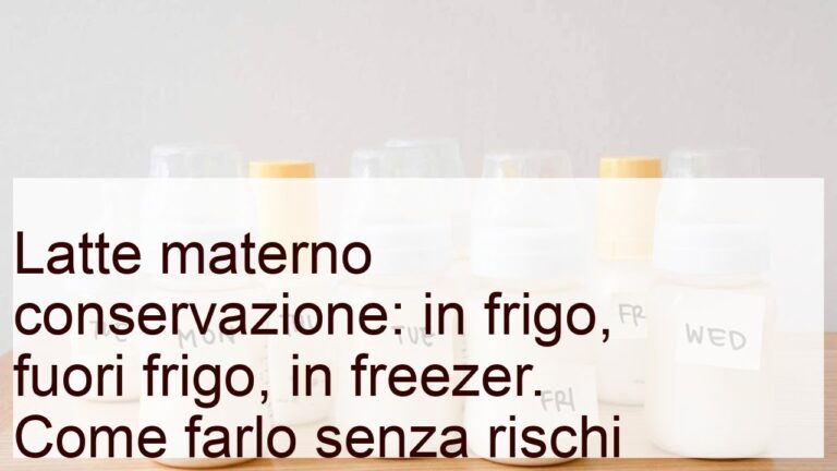 Impatto del latte materno non refrigerato sulla salute del bambino